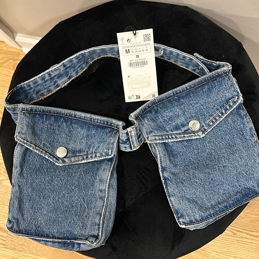 Zara denim pocket belt